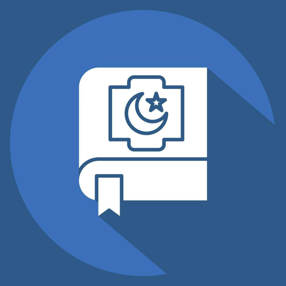 Icon Quran. related to Ramadan symbol. long shadow style. simple design editable. simple illustration vector