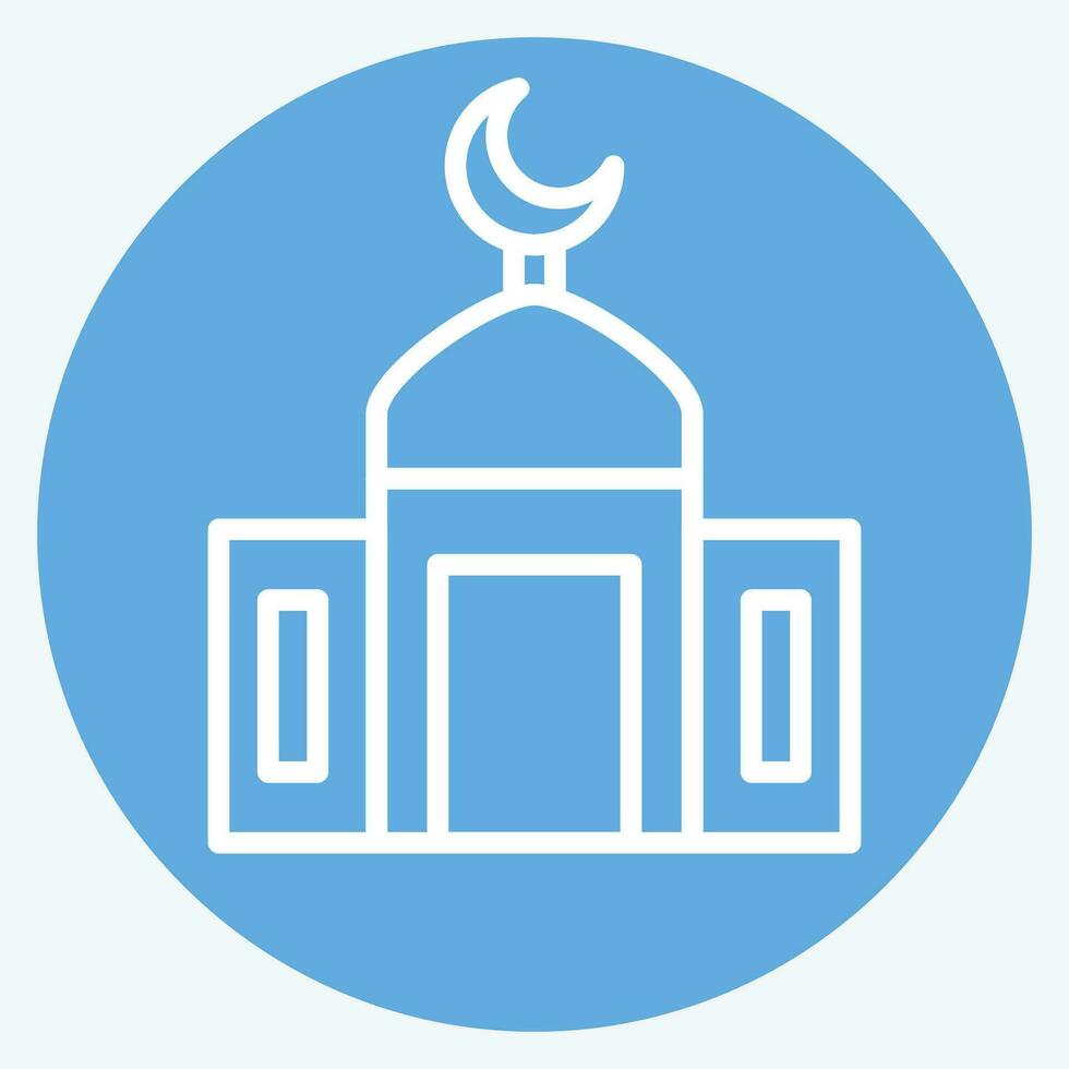 Icon Mosque. related to Ramadan symbol. blue eyes style. simple design editable. simple illustration vector