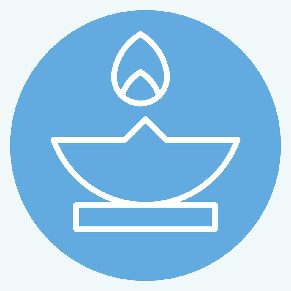 Icon Oil Lamp. related to Ramadan symbol. blue eyes style. simple design editable. simple illustration vector