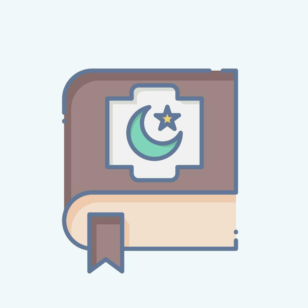 Icon Quran. related to Ramadan symbol. doodle style. simple design editable. simple illustration vector