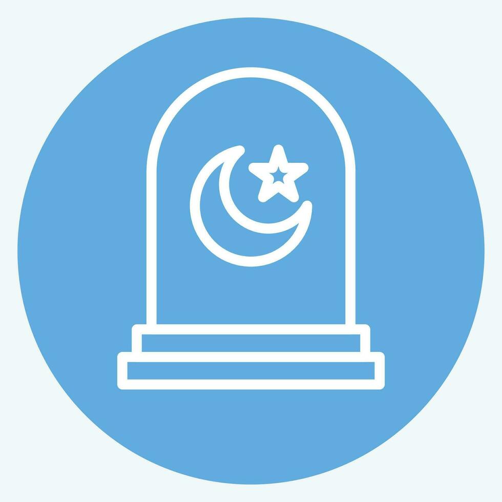 Icon Cemetery. related to Ramadan symbol. blue eyes style. simple design editable. simple illustration vector
