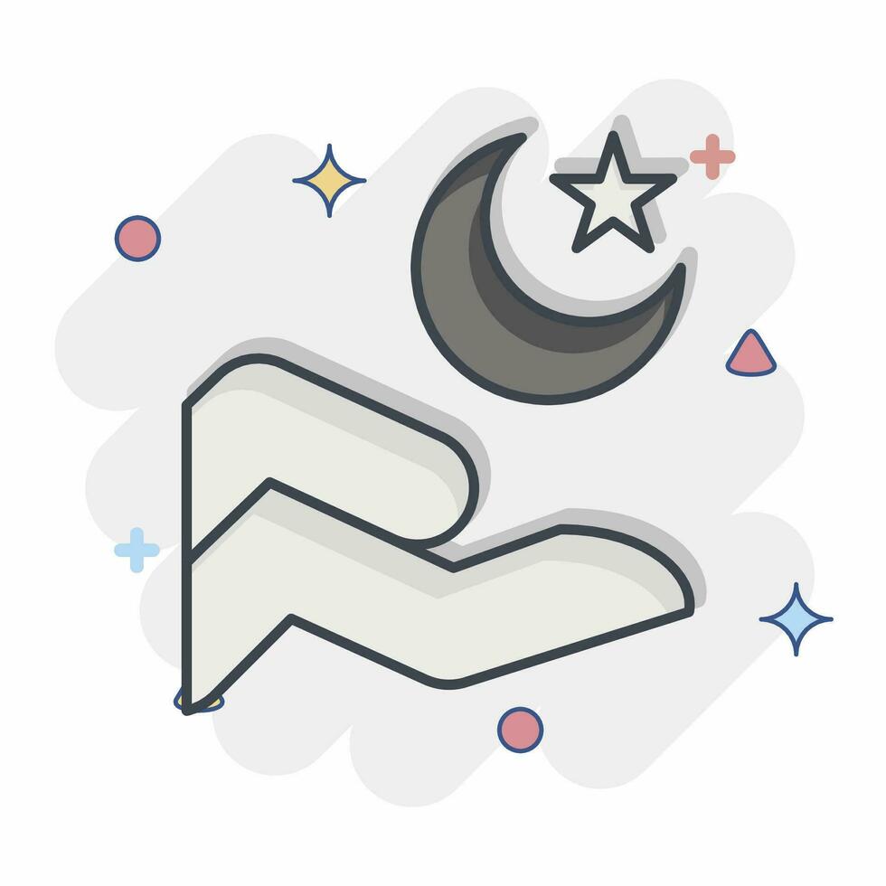Icon Islam. related to Ramadan symbol. comic style. simple design editable. simple illustration vector