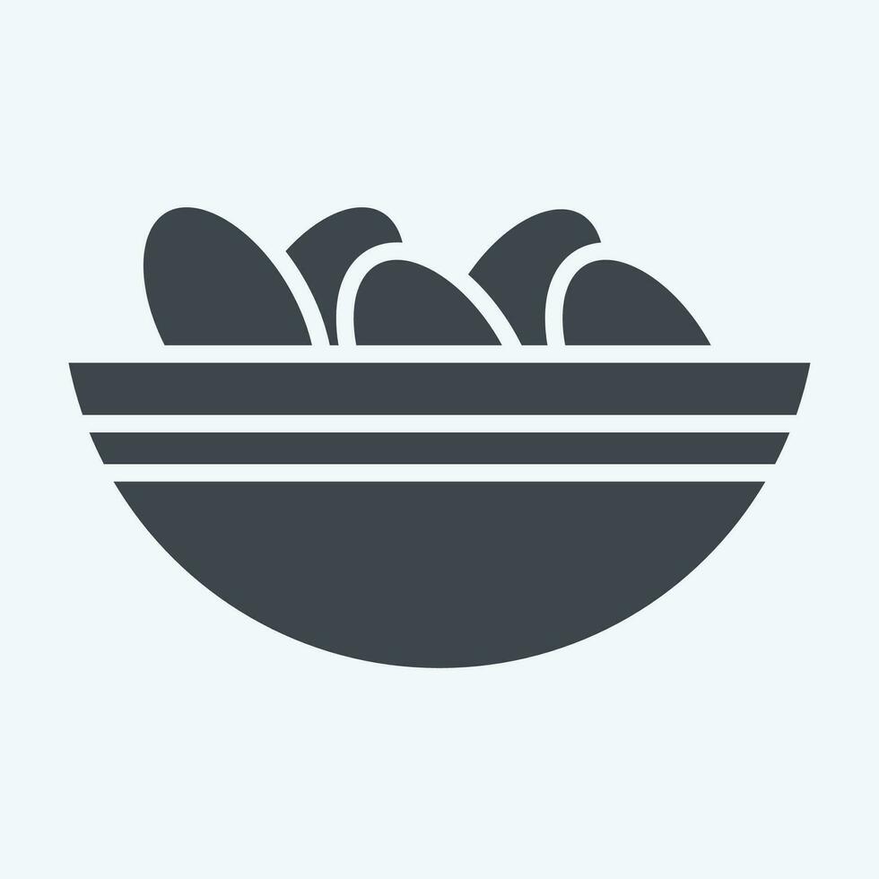 Icon Nuts. related to Ramadan symbol. glyph style. simple design editable. simple illustration vector