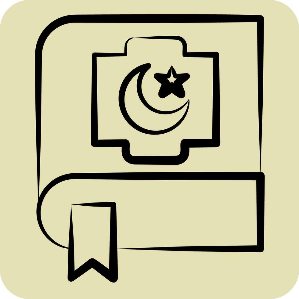 Icon Quran. related to Ramadan symbol. hand drawn style. simple design editable. simple illustration vector
