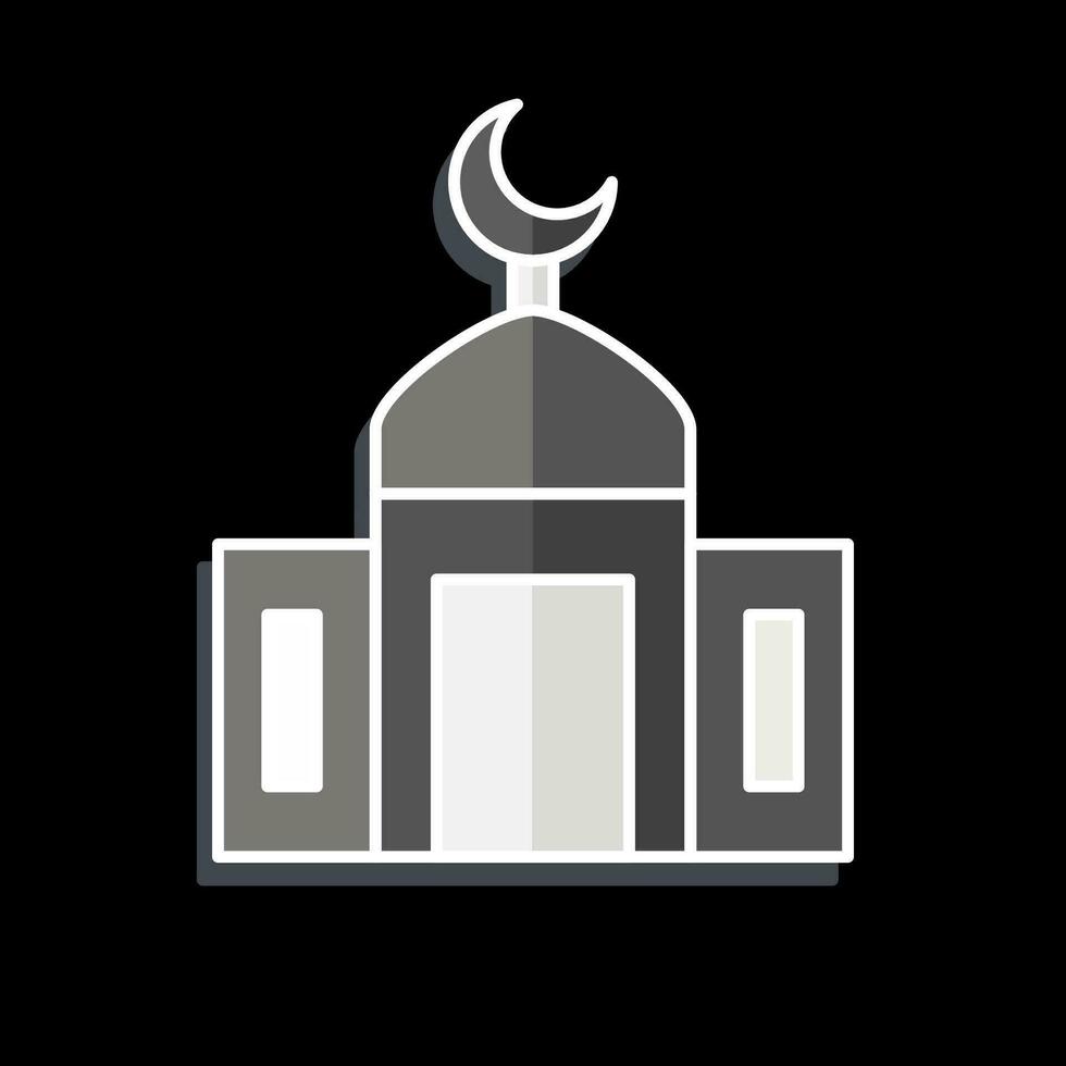 icono mezquita. relacionado a Ramadán símbolo. lustroso estilo. sencillo diseño editable. sencillo ilustración vector