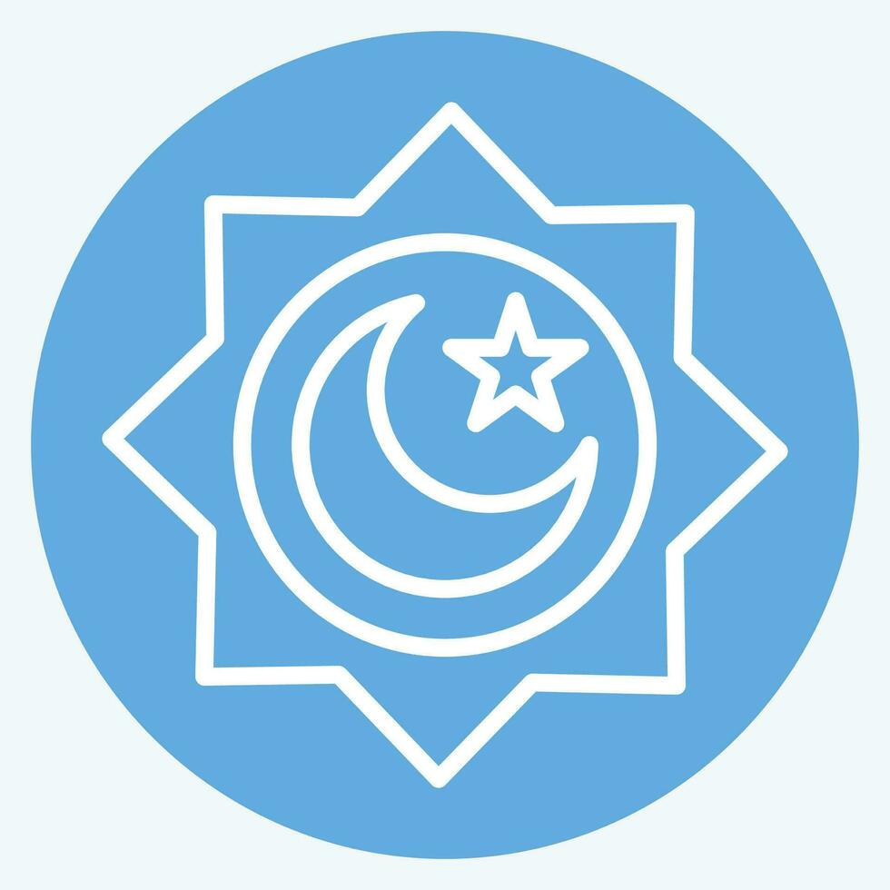 Icon Rub el Hizb. related to Ramadan symbol. blue eyes style. simple design editable. simple illustration vector