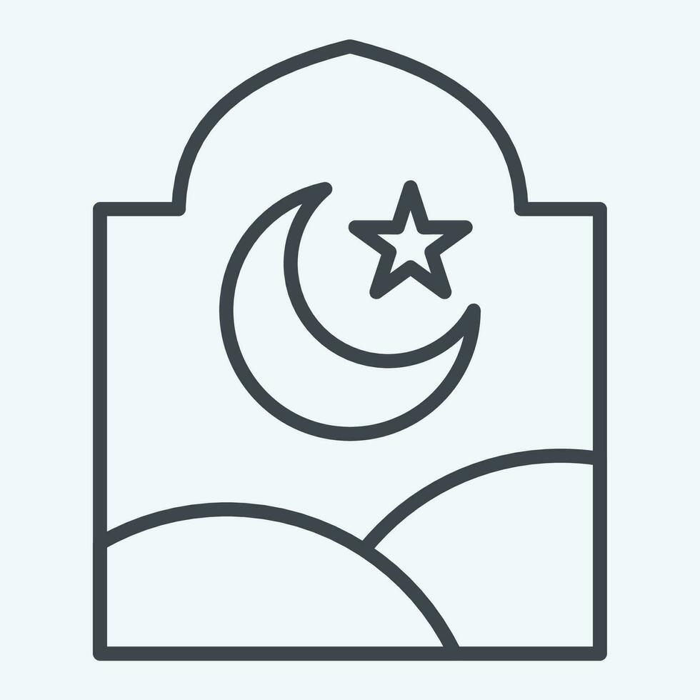 Icon Window. related to Ramadan symbol. line style. simple design editable. simple illustration vector
