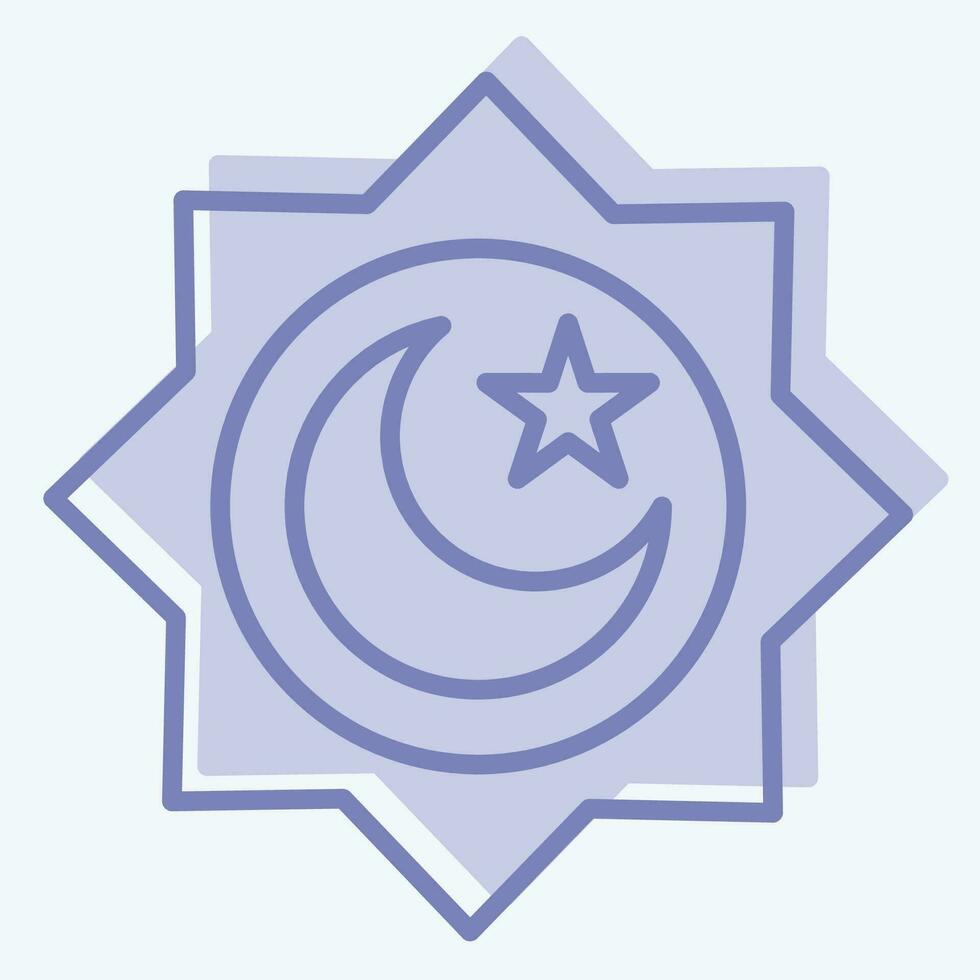 Icon Rub el Hizb. related to Ramadan symbol. two tone style. simple design editable. simple illustration vector