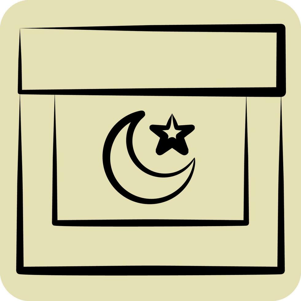 Icon Ramada. related to Ramadan symbol. hand drawn style. simple design editable. simple illustration vector
