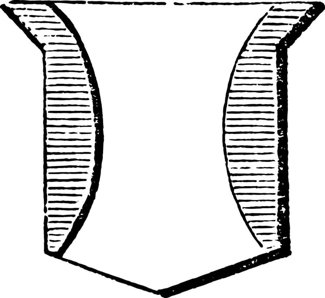 Voider Ordinary occupies nearly the whole of the field, vintage engraving. vector