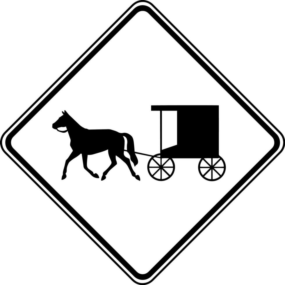 Black and White of Horse Drawn Vehicles, vintage illustration. vector
