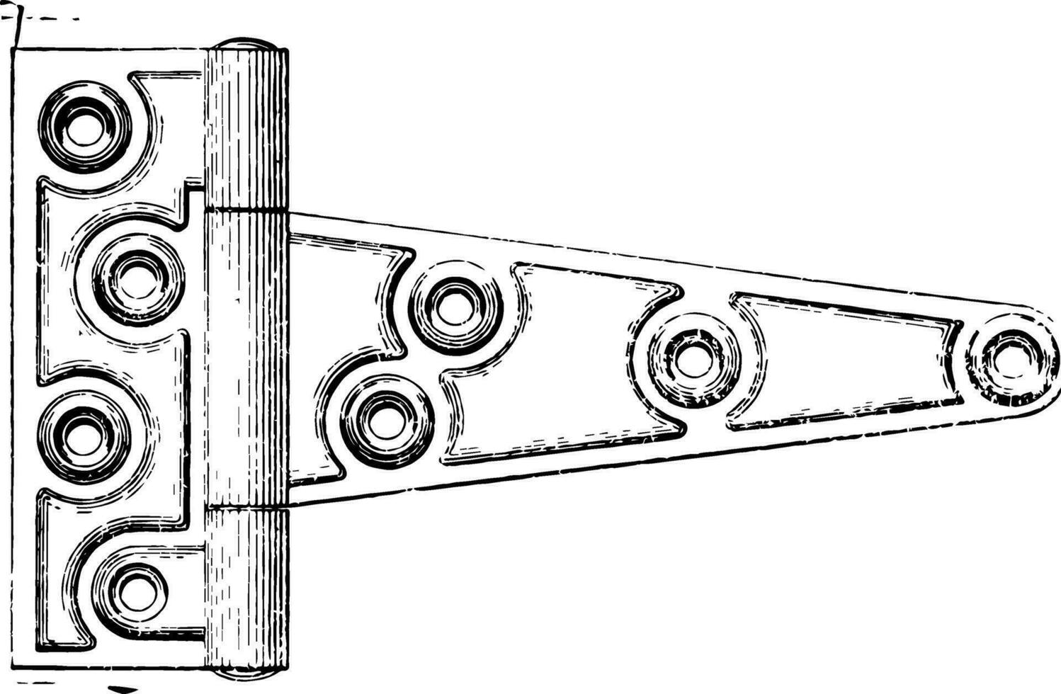 puerta estilo bisagra pivote estilo Clásico grabado. vector