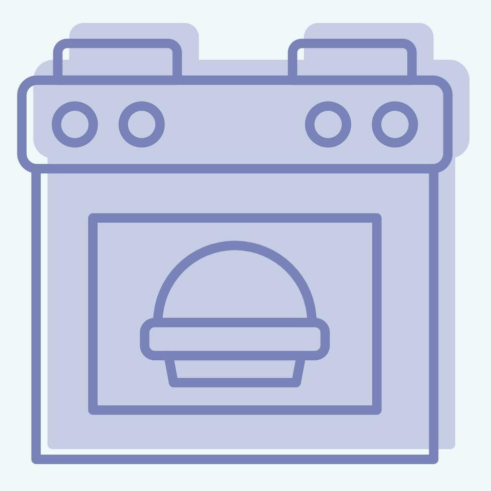 Icon Baked Bread. related to Cooking symbol. two tone style. simple design editable. simple illustration vector