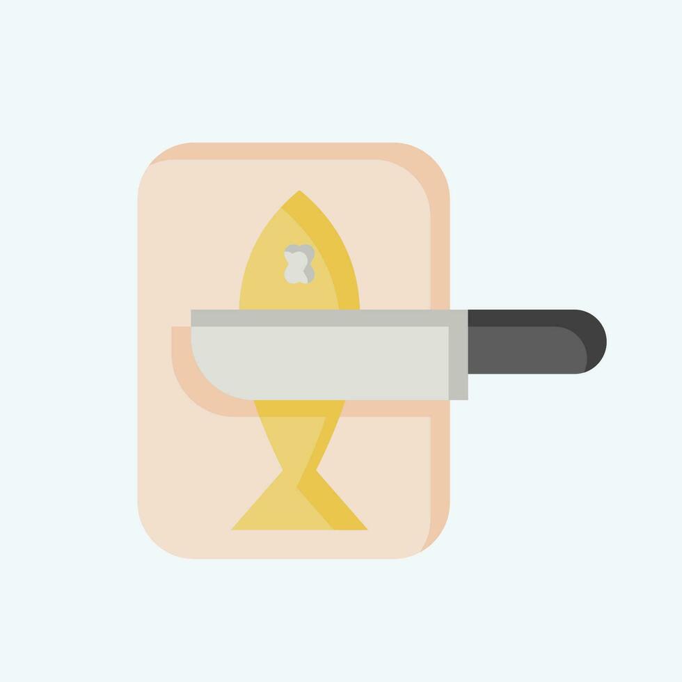 Icon Chopped Fish. related to Cooking symbol. flat style. simple design editable. simple illustration vector