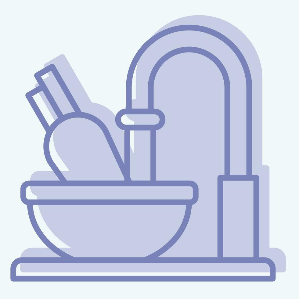 Icon Cleaning. related to Cooking symbol. two tone style. simple design editable. simple illustration vector