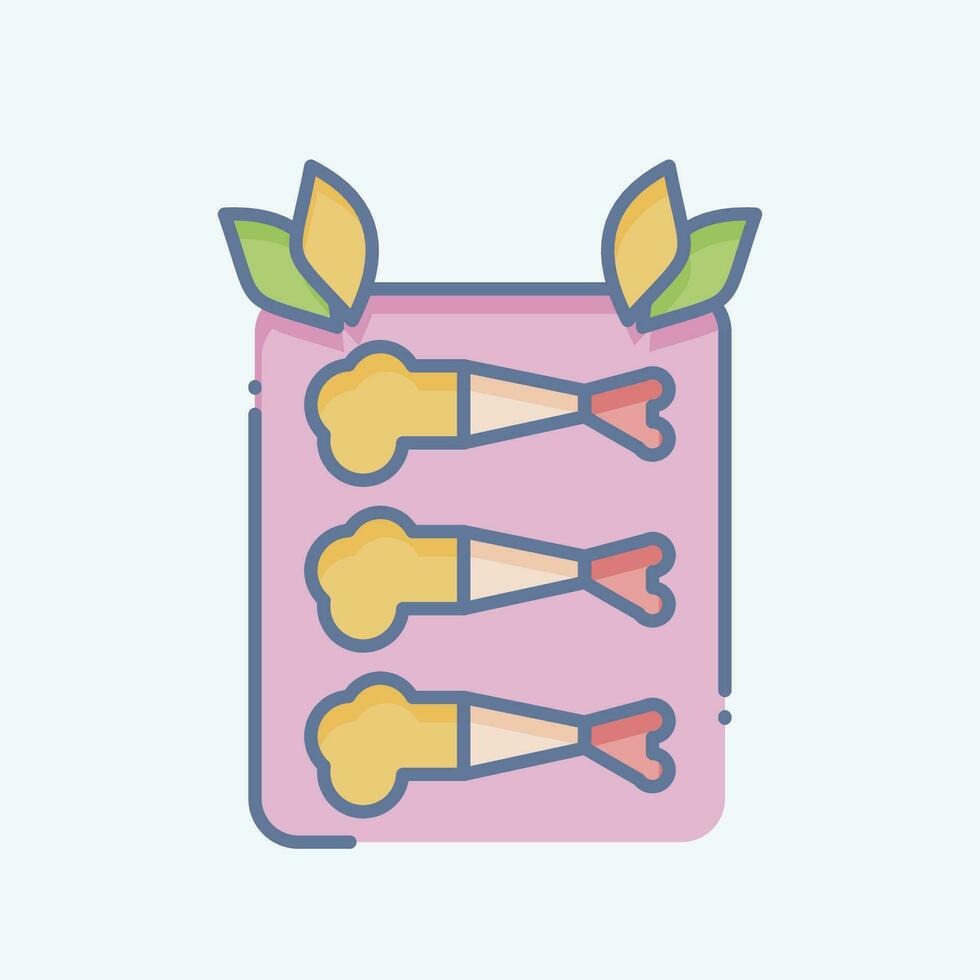Icon Fried Food. related to Cooking symbol. doodle style. simple design editable. simple illustration vector