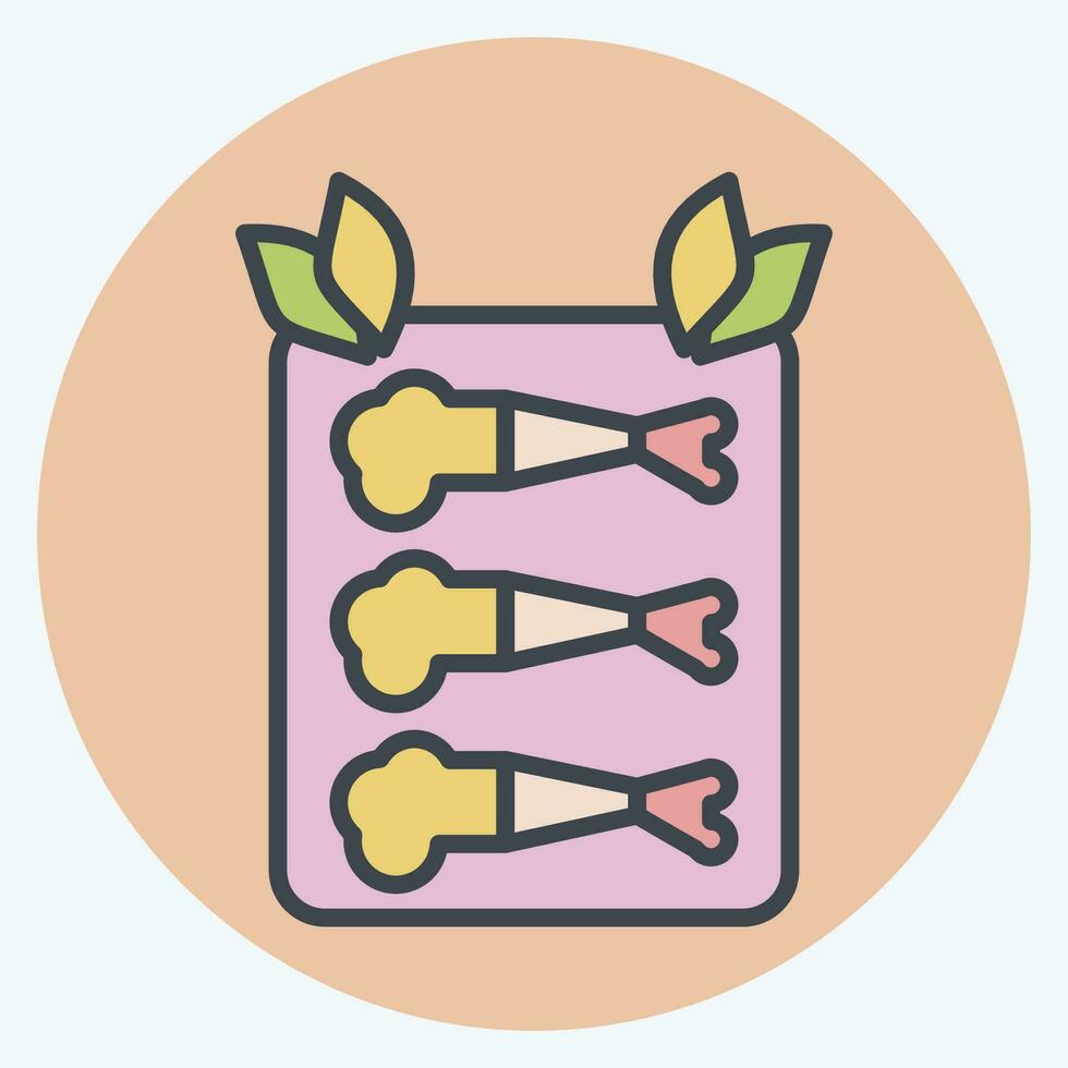 Icon Fried Food. related to Cooking symbol. color mate style. simple design editable. simple illustration vector