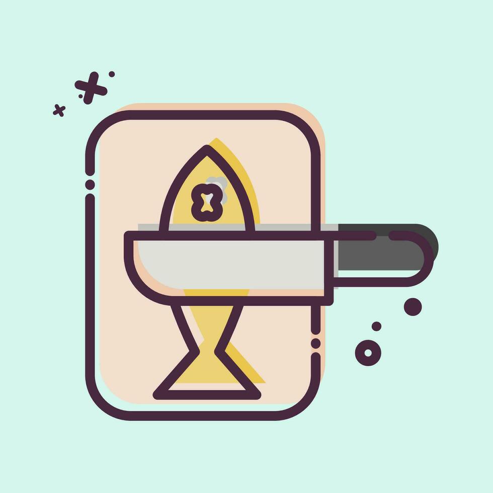 Icon Chopped Fish. related to Cooking symbol. MBE style. simple design editable. simple illustration vector