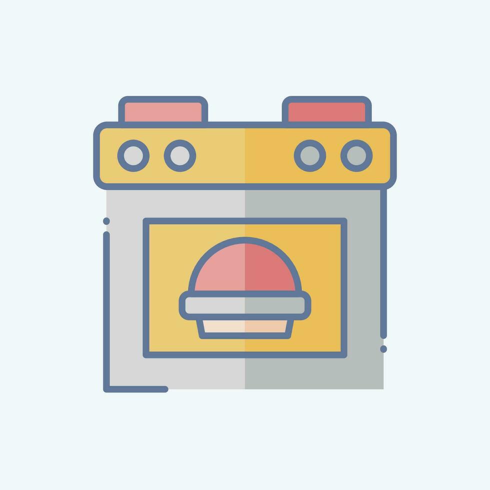 Icon Baked Bread. related to Cooking symbol. doodle style. simple design editable. simple illustration vector