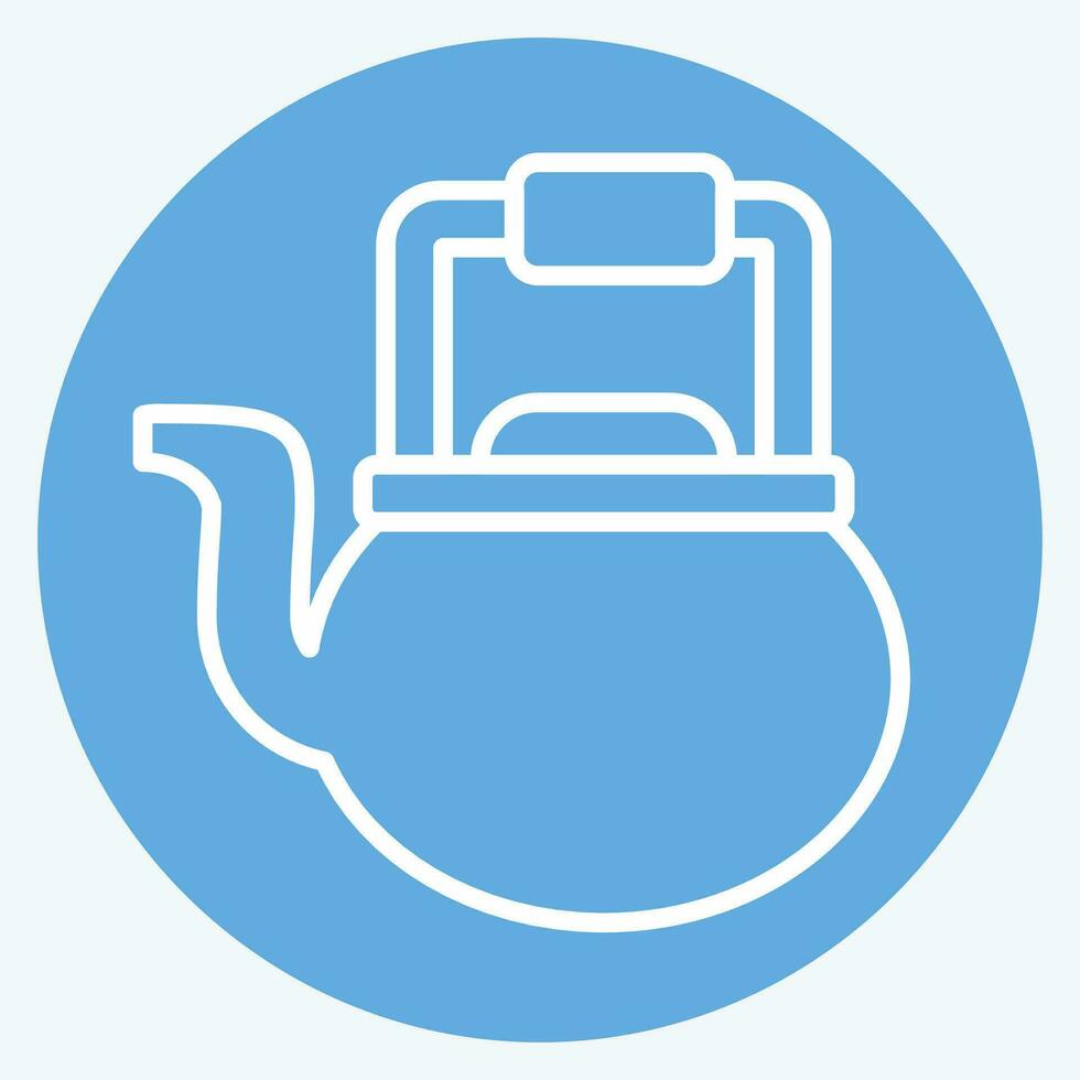 Icon Kettle. related to Cooking symbol. blue eyes style. simple design editable. simple illustration vector