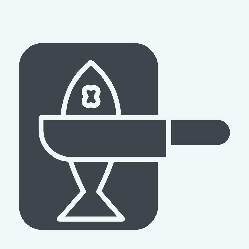 Icon Chopped Fish. related to Cooking symbol. glyph style. simple design editable. simple illustration vector