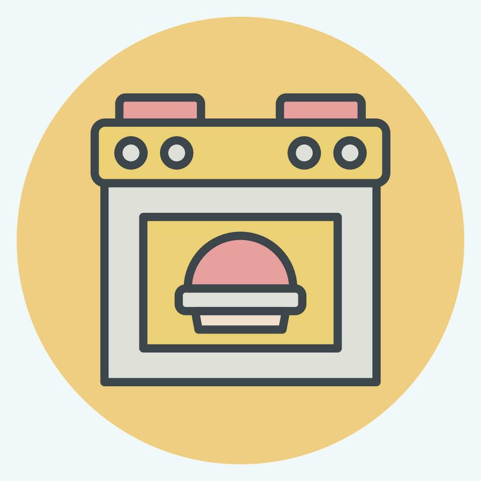 Icon Baked Bread. related to Cooking symbol. color mate style. simple design editable. simple illustration vector