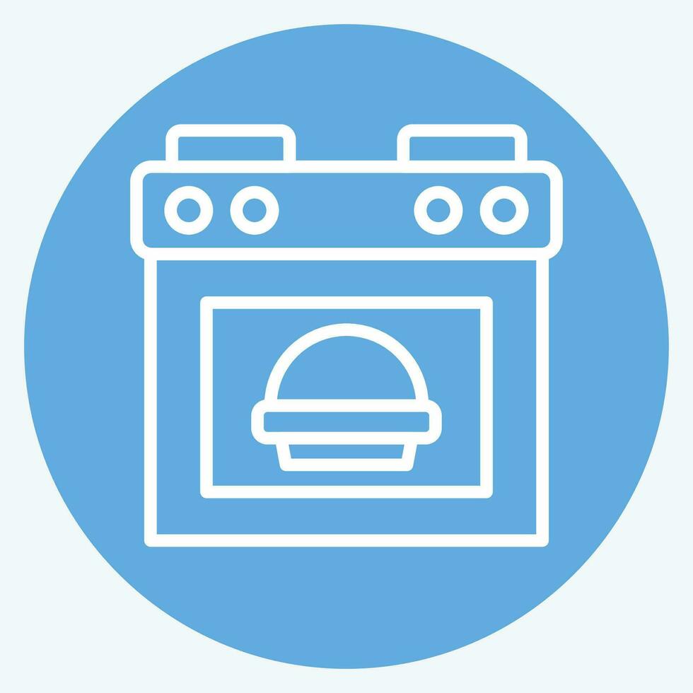 Icon Baked Bread. related to Cooking symbol. blue eyes style. simple design editable. simple illustration vector