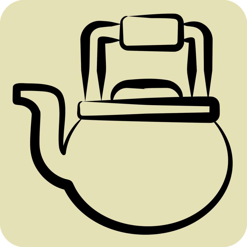 Icon Kettle. related to Cooking symbol. hand drawn style. simple design editable. simple illustration vector