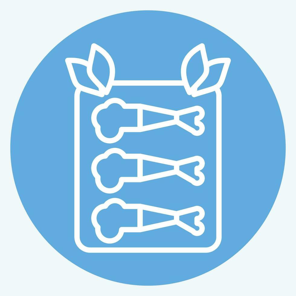 Icon Fried Food. related to Cooking symbol. blue eyes style. simple design editable. simple illustration vector