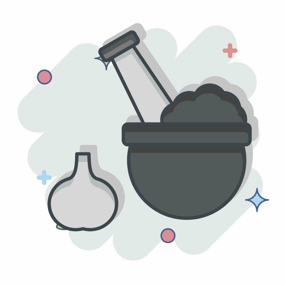 Icon Pound Mortar. related to Cooking symbol. comic style. simple design editable. simple illustration vector