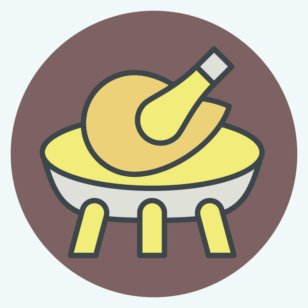 Icon Grill. related to Cooking symbol. color mate style. simple design editable. simple illustration vector