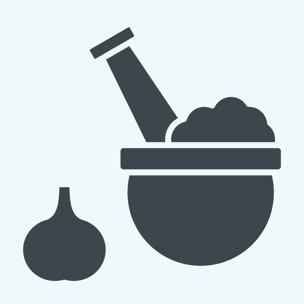 Icon Pound Mortar. related to Cooking symbol. glyph style. simple design editable. simple illustration vector