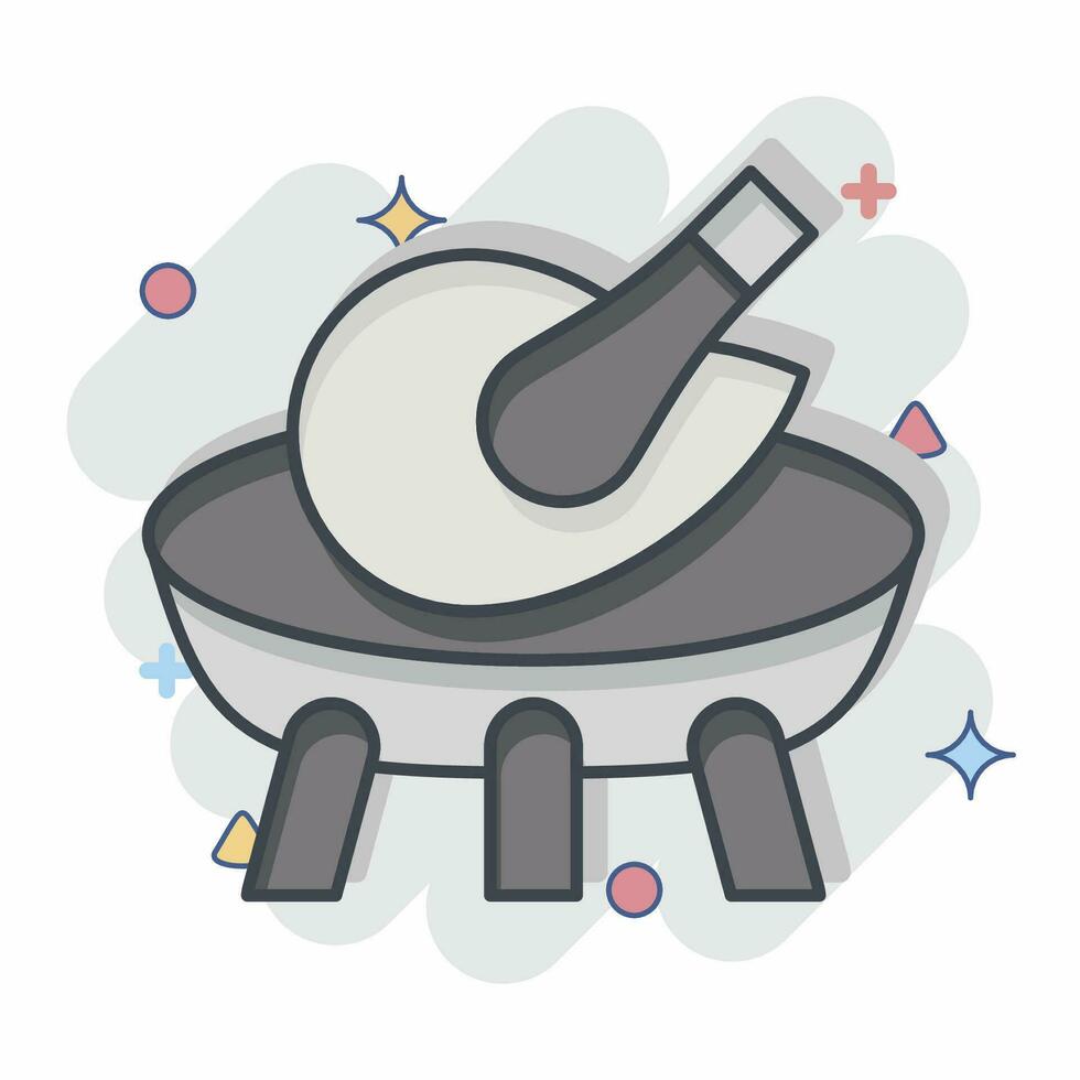 icono parrilla. relacionado a Cocinando símbolo. cómic estilo. sencillo diseño editable. sencillo ilustración vector