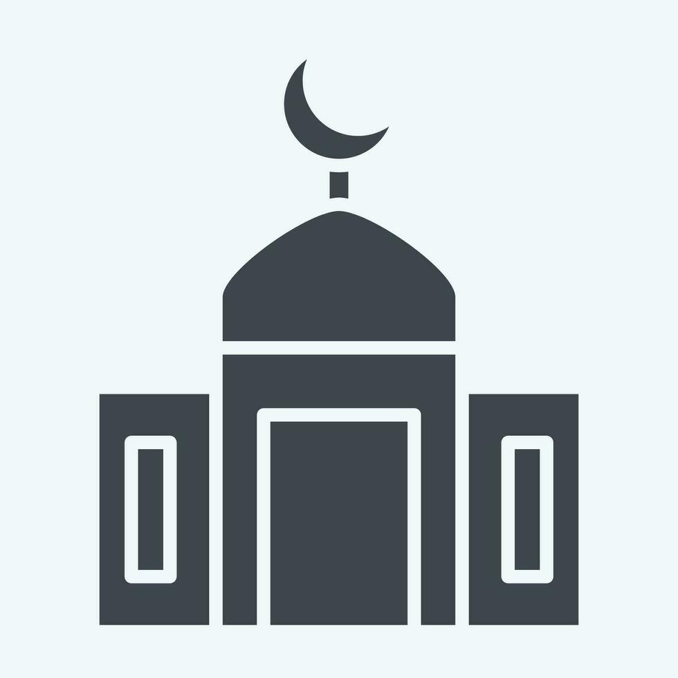 Icon Mosque. related to Ramadan symbol. glyph style. simple design editable. simple illustration vector