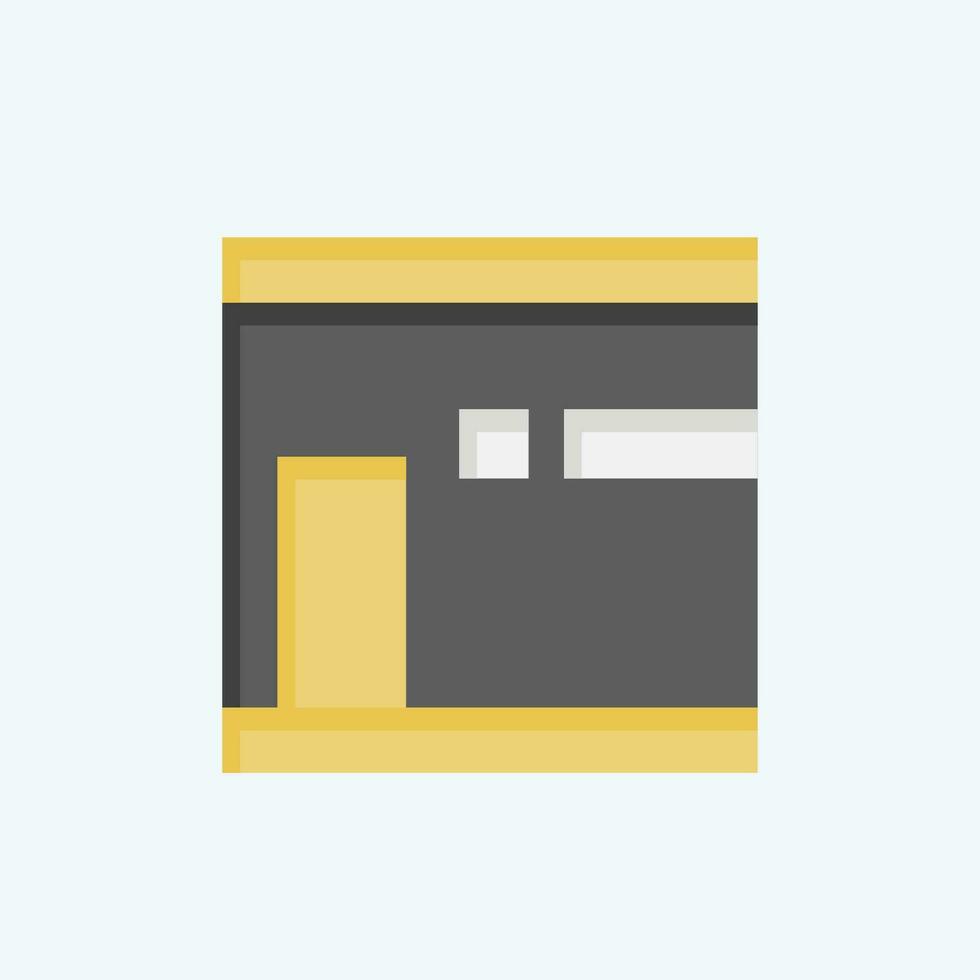 Icon Kaaba. related to Ramadan symbol. flat style. simple design editable. simple illustration vector