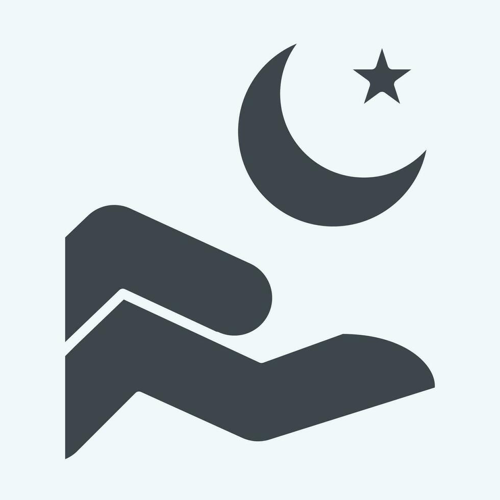 Icon Islam. related to Ramadan symbol. glyph style. simple design editable. simple illustration vector
