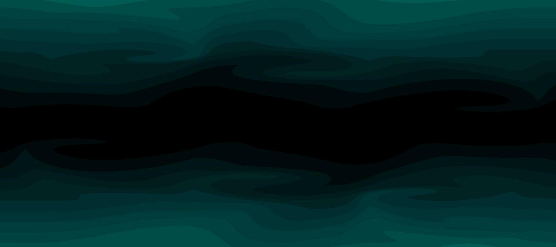 abstract dark green teal deep depth layer water wave background vector