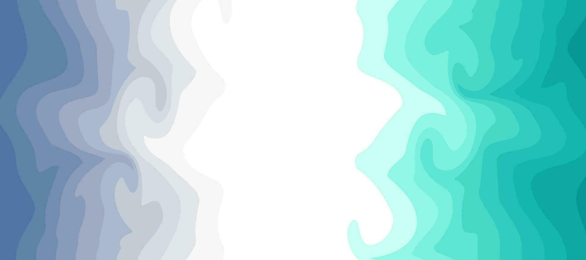 abstract bright green teal layer water wave background vector
