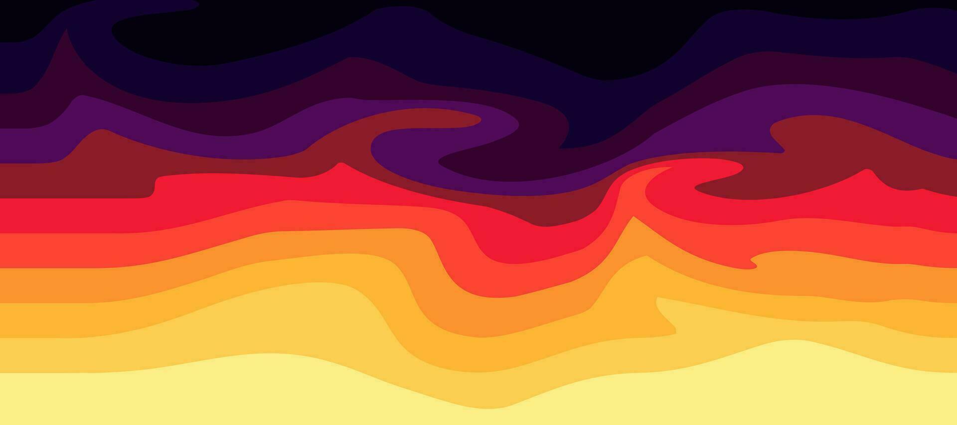 abstract waves curve wave background with bright color vector