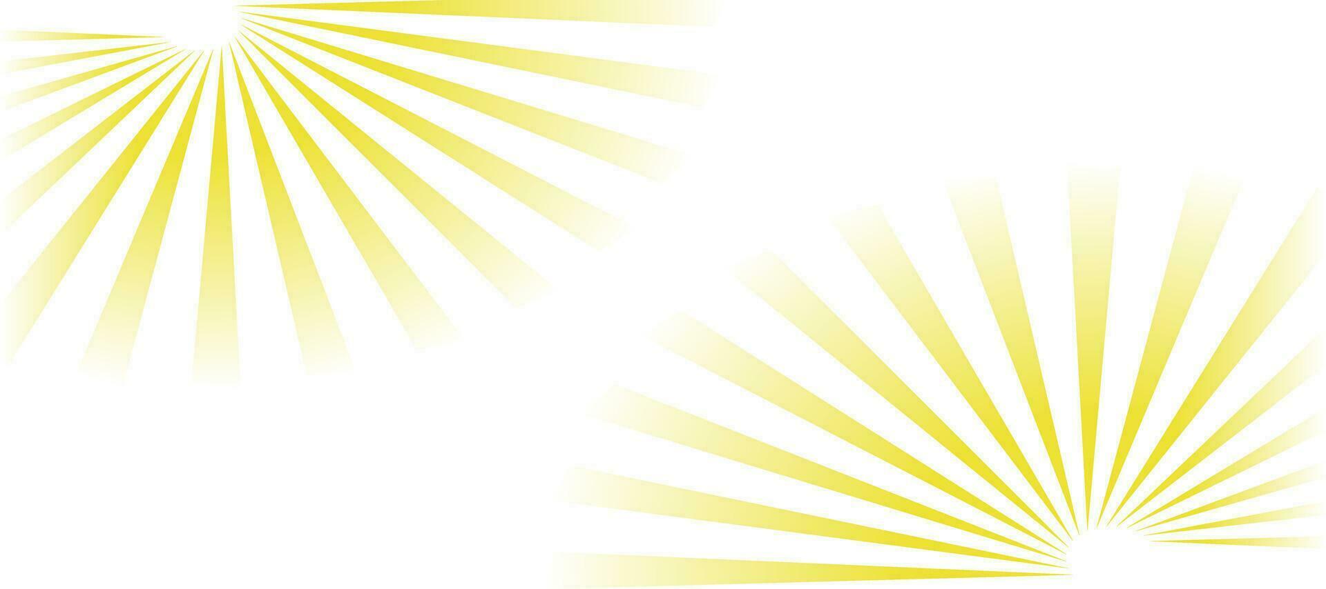 abstract background with yellow double sun rays sunrise vector