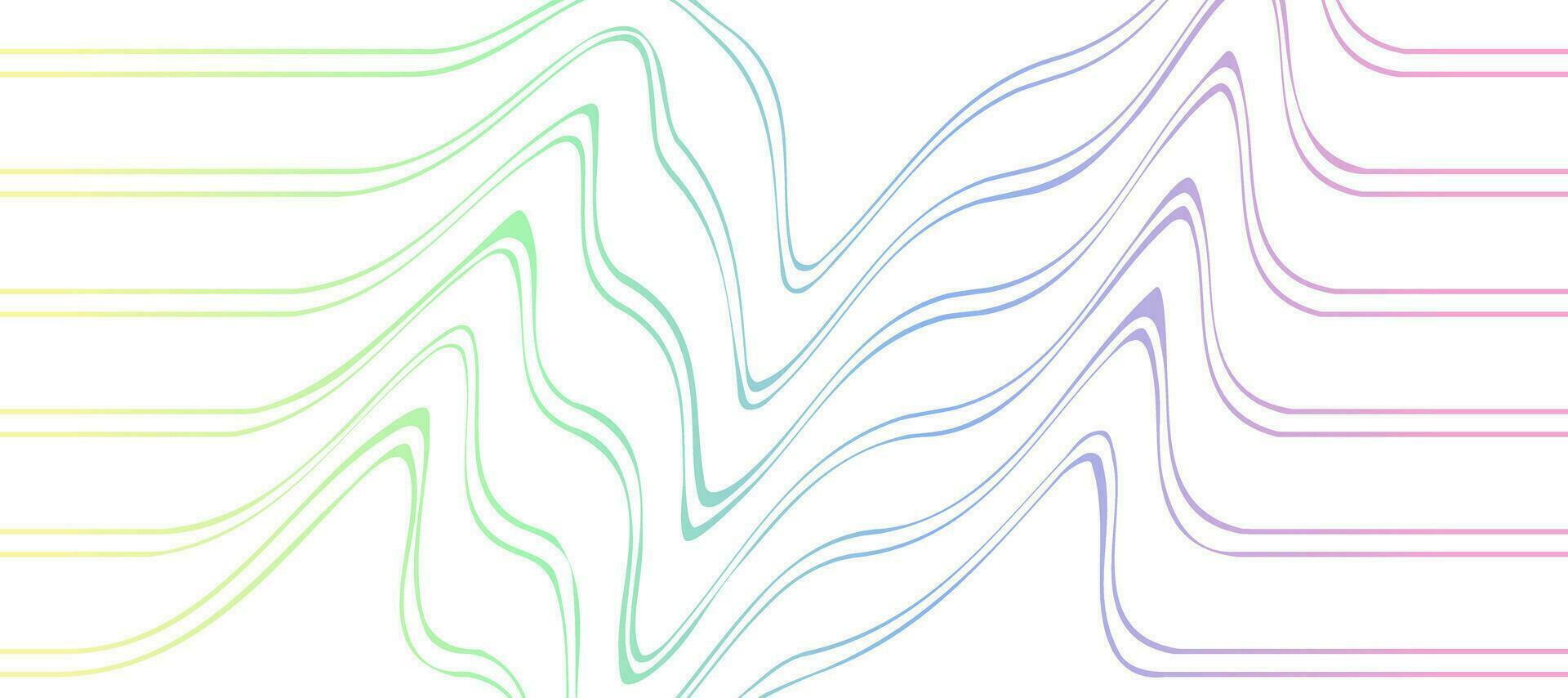 abstract colorful waves gradient outline with white background vector