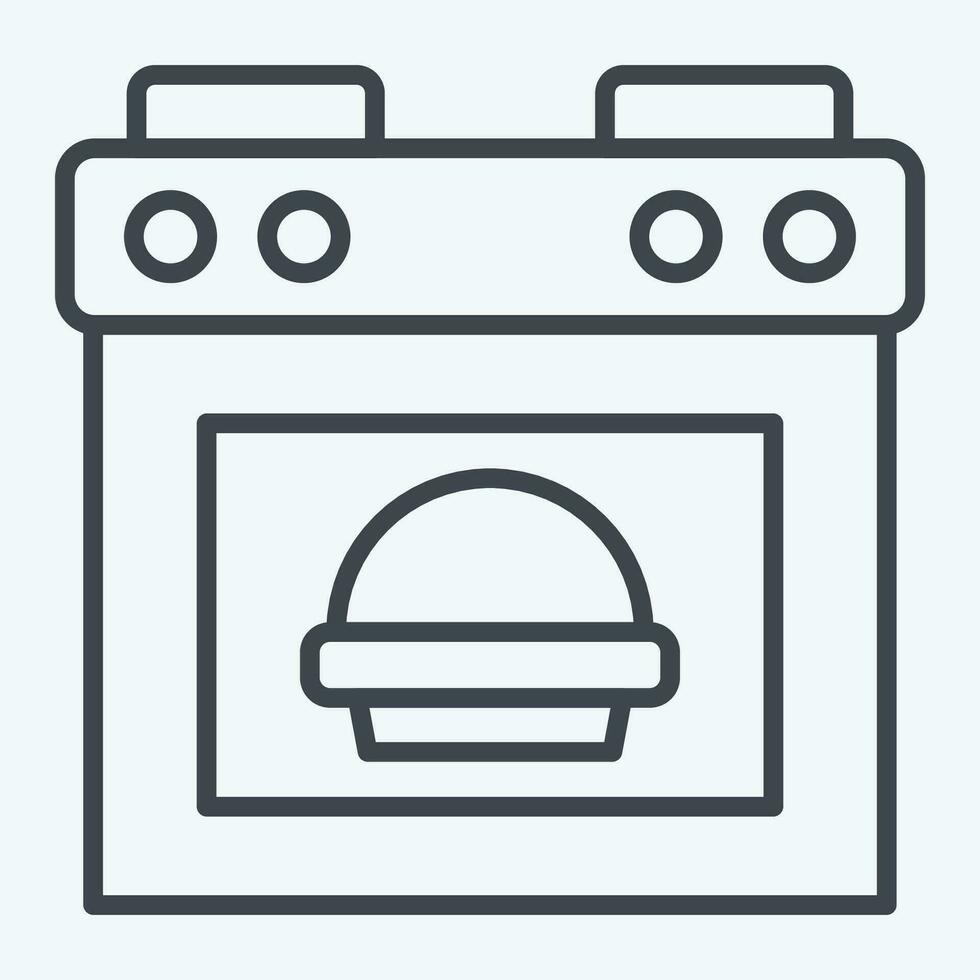 Icon Baked Bread. related to Cooking symbol. line style. simple design editable. simple illustration vector