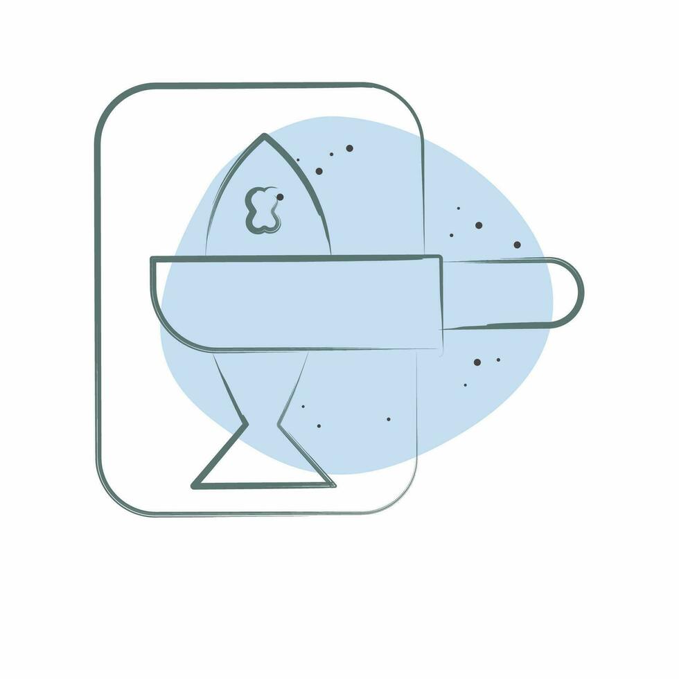 Icon Chopped Fish. related to Cooking symbol. Color Spot Style. simple design editable. simple illustration vector