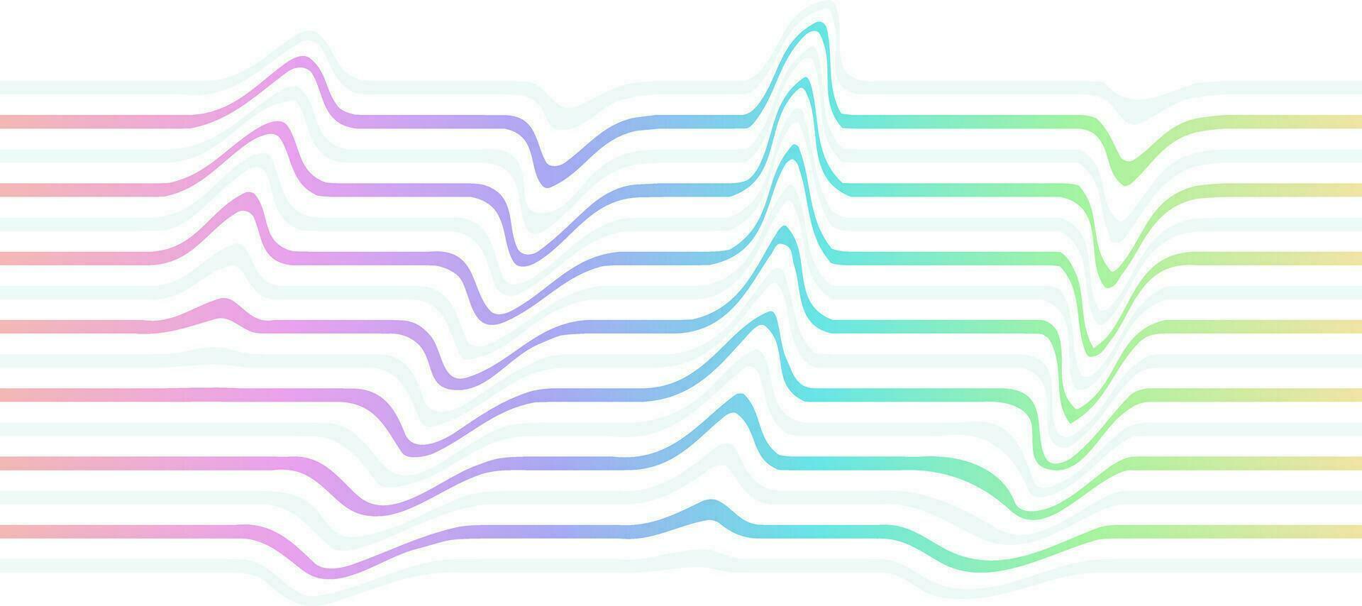 color curved lines waves of colored background vector
