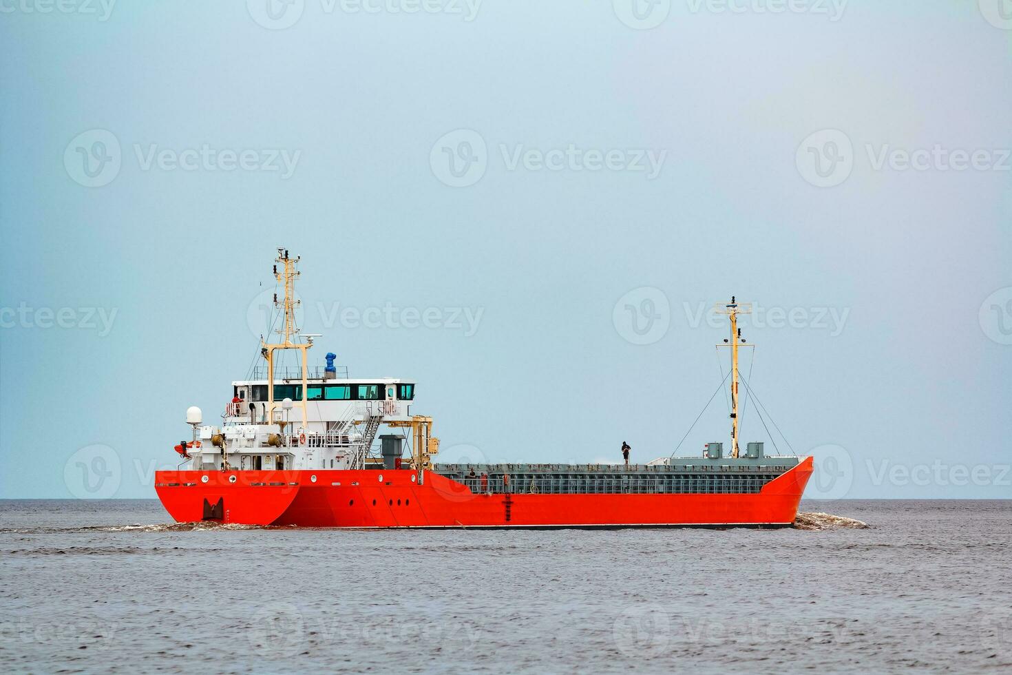 naranja carga barco. logística y mercancías transportes foto