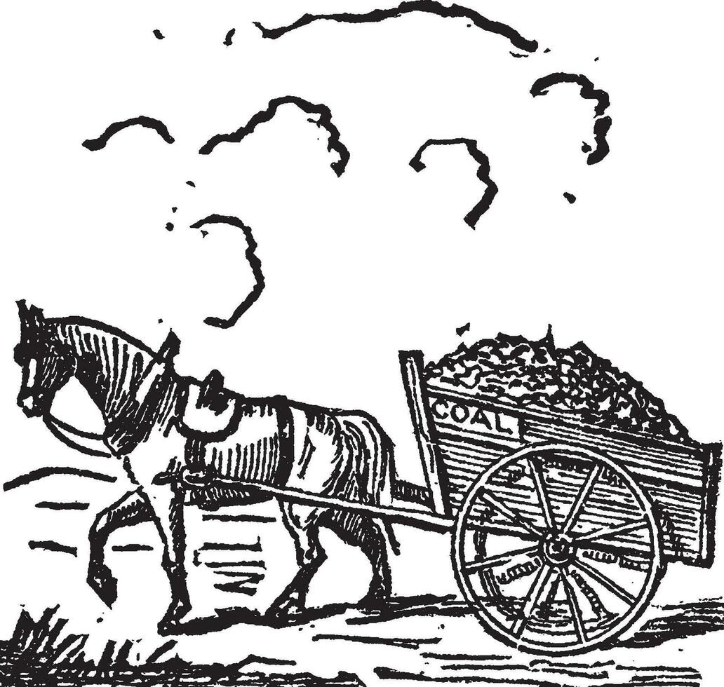 Cart, vintage illustration. vector