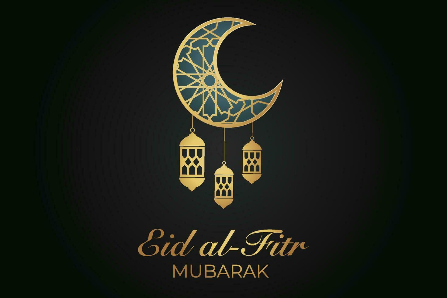 Vector Eid Mubarak Islamic New Year background with candles and moon