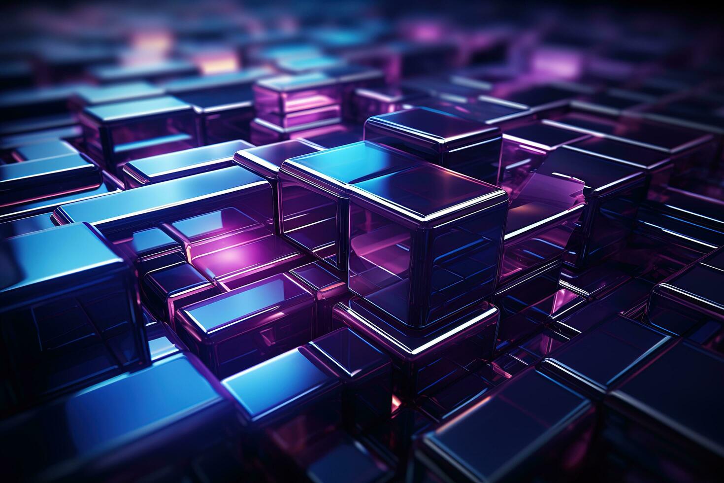 AI generated Abstract fluid 3d render holographic iridescent neon curved wave in motion dark background. Gradient design element for banners, backgrounds, wallpapers and covers. photo