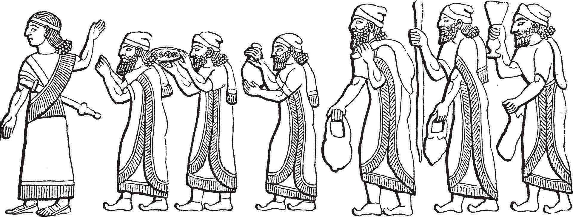 Row 2 of Hieroglyphics, vintage illustration vector