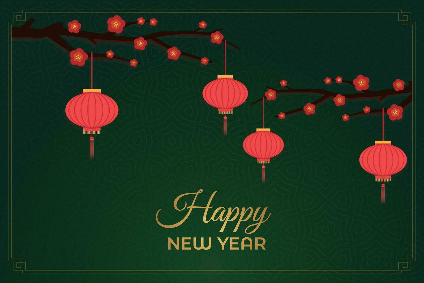 Chinese Lunar New Year festival 2024 celebration, Happy New Year background decorative elements. vector